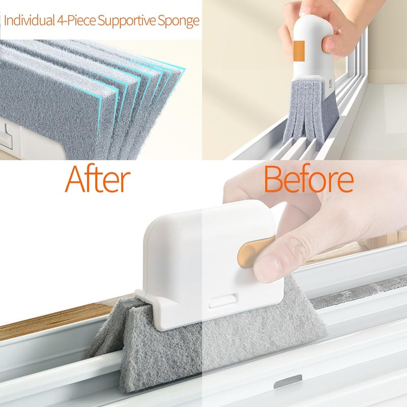 Yodamiack Window Track Cleaner Tools Set - 14 Pcs Window Groove Cleaning Brush Kit, Crevice Cleaning Brush for Sliding Door, Shutter, Sill, Tile Lines, Sink - Image 2